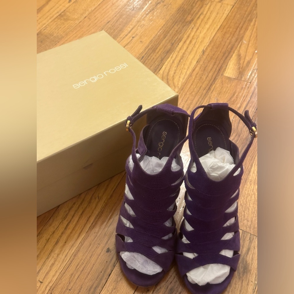 Sergio Rossi Violet Suede Stilettos